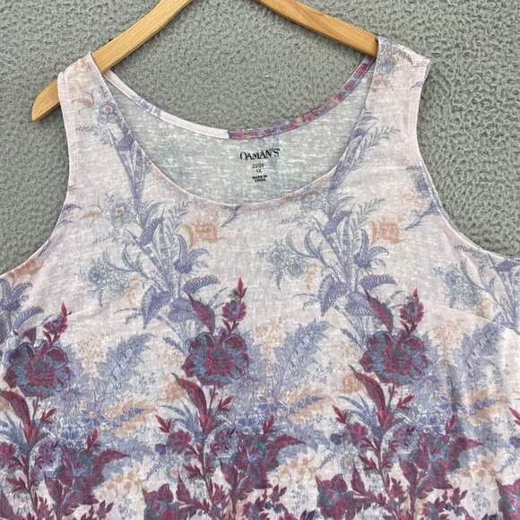 Roamans Sweater Womens 1X Plus Purple Floral 2 Piece Set 1/2 Sleeves Cardigan - Picture 6 of 15